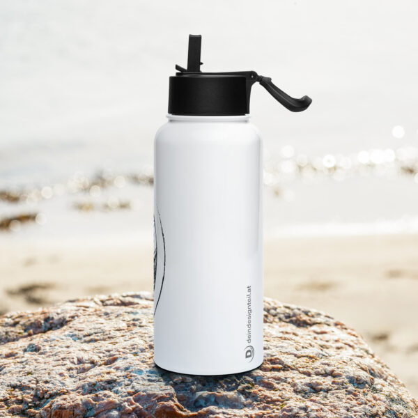 Mountain Love V.1 – Edelstahl Trinkflasche mit Strohhalm