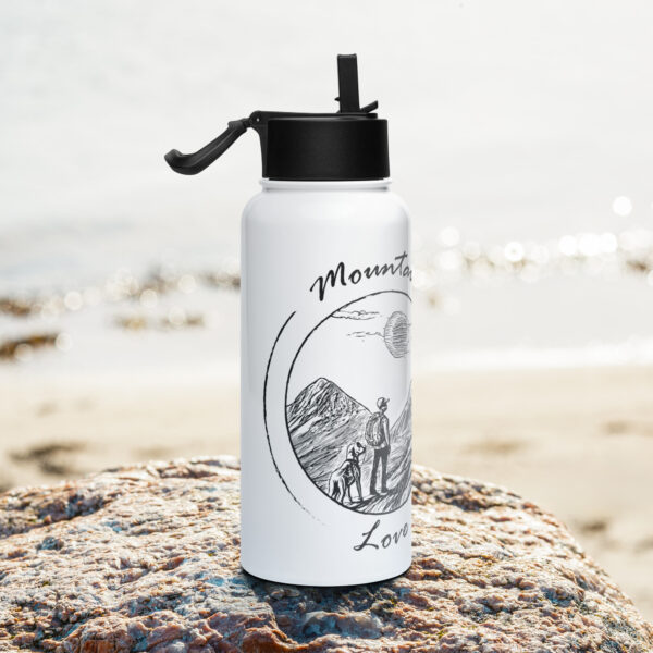 Mountain Love V.2 – Edelstahl Trinkflasche mit Strohhalm