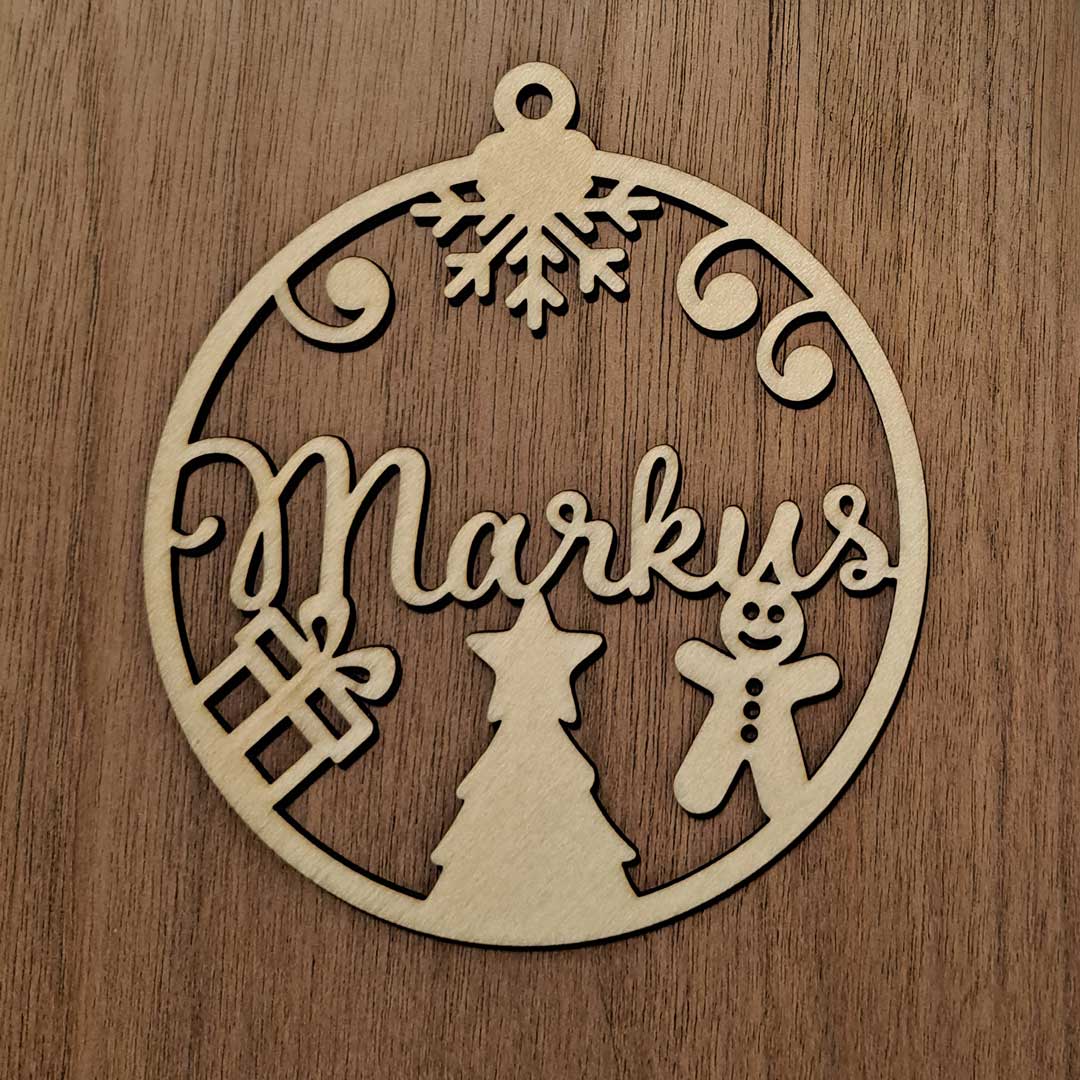 Christbaumkugel Name (personalisierbar) – Bild 3