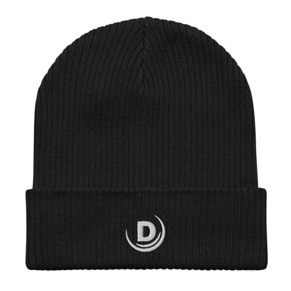 Gerippte Bio-Beanie „Logo“