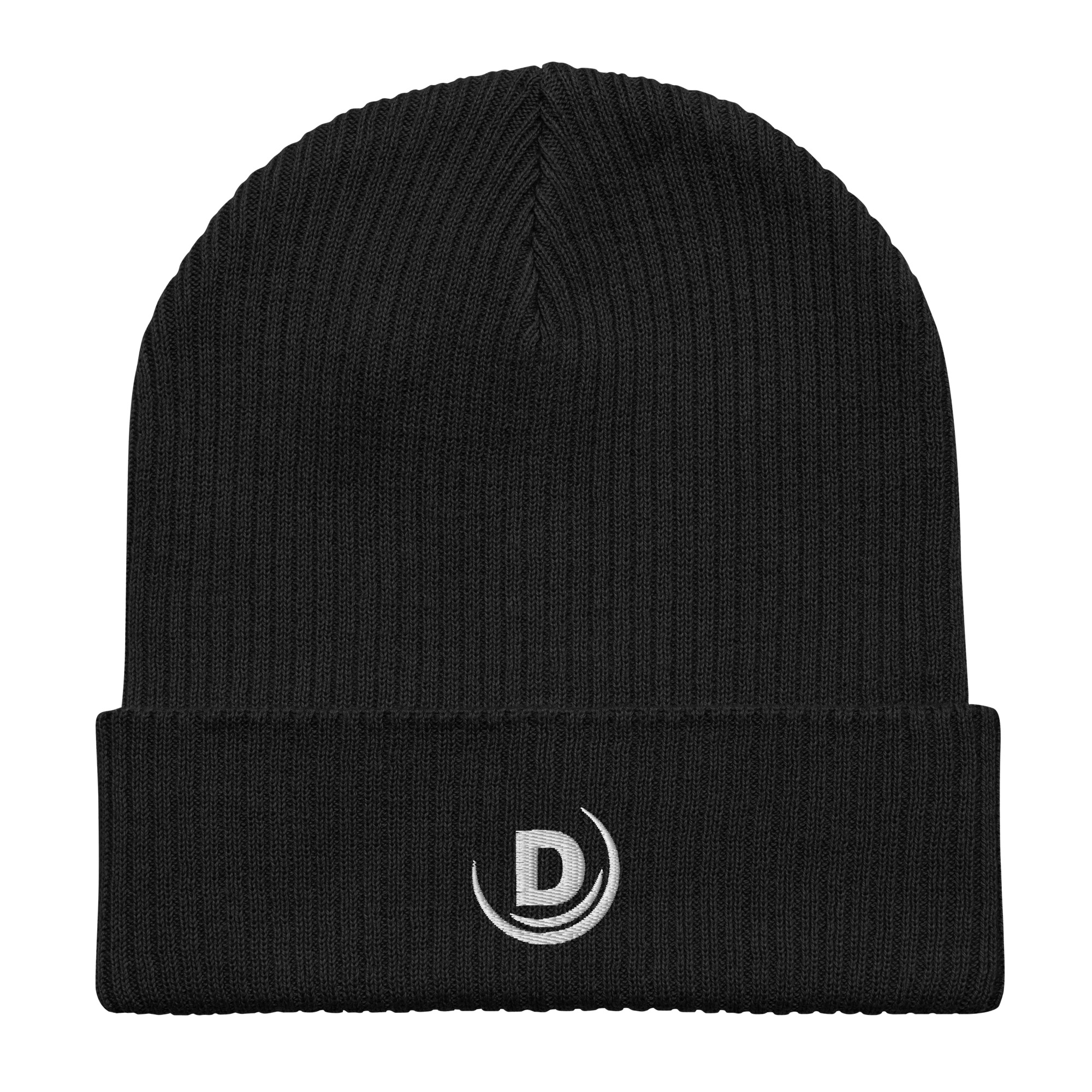 Gerippte Bio-Beanie "Logo"