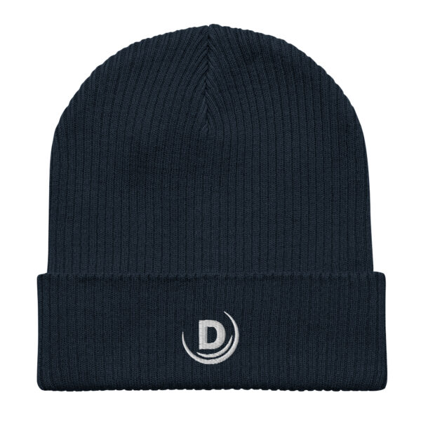 Gerippte Bio-Beanie „Logo“