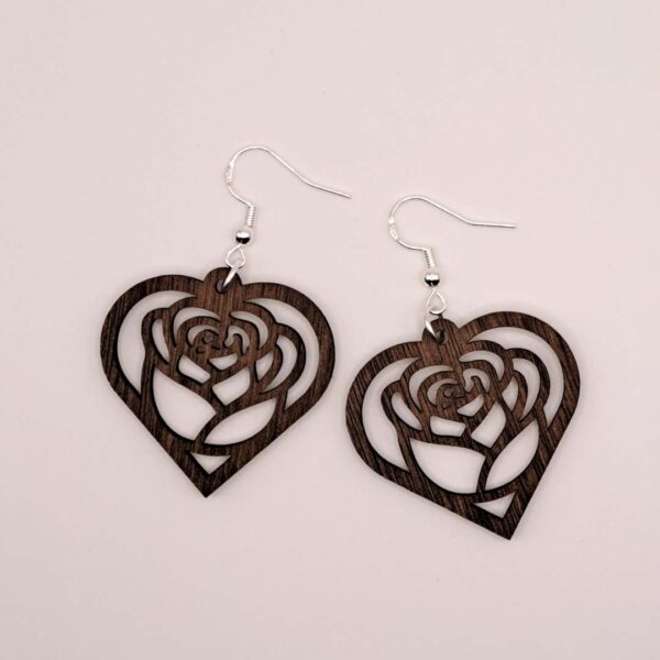 Ohrringe – Rose in Herz